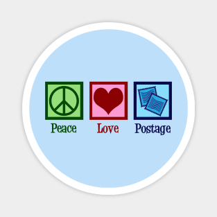 Peace Love Postage Stamps Magnet